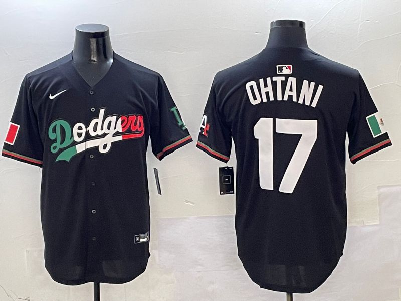 Men Los Angeles Dodgers 17 Ohtani Black Mexico Nike 2025 MLB Jersey style 11